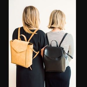 Loeffler Randall leather backpack beige